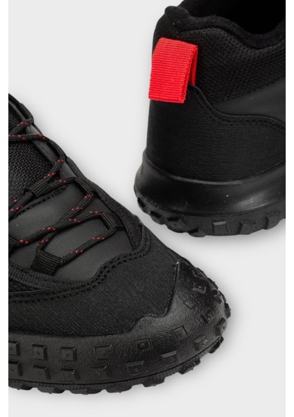 Deri Görünümlü Erkek Trekking & Outdoor Bot Ayakkabı SİYAH - KIRMIZI