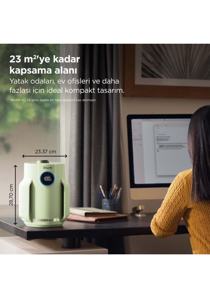 Alerjisi Olan Evler, Aileler ve Evcil Hayvanlar Için Ideal Neverchange5 Compact Pro, Yeşil + 5 Yıl Uzun Ömürlü Filitre