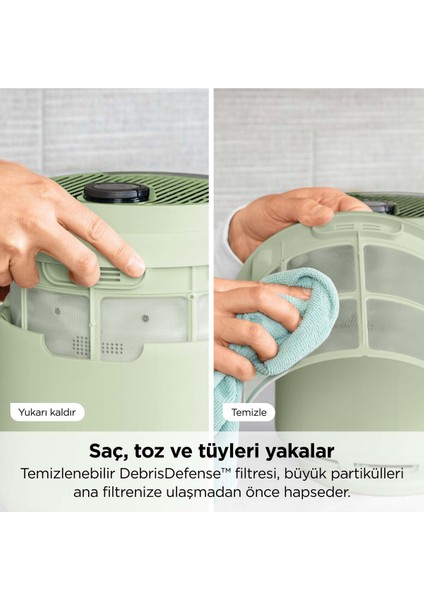 Alerjisi Olan Evler, Aileler ve Evcil Hayvanlar Için Ideal Neverchange5 Compact Pro, Yeşil + 5 Yıl Uzun Ömürlü Filitre