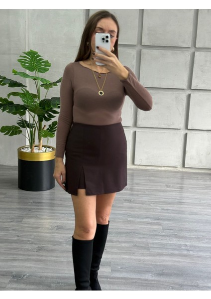 Yırtmaçlı Şort Astarlı Etek