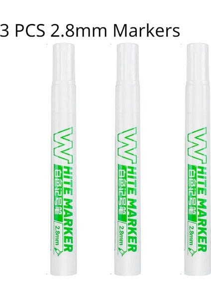 1/3/5 Pcs Beyaz Marker Pens Set Yüba Su Geçirmez Beyaz Jel Kalem Dıy Grafiti Eskiz Işaretçi Kırtasiye Yazma Okul Malzemeleri Renk: 3 Pcs 2.8mm Işaretler (Yurt Dışından)
