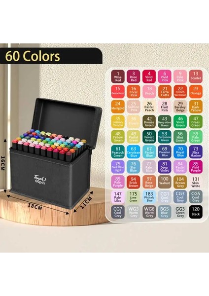 24-168 Renkler Işaretçiler Fırça Çizim Çizim Diy Renkini Boyamak Için Fosforlu Okul Sanat Malzemeleri Sanatçı Kırtasiye Noel Hediyeleri Renk: 60 Renk (Yurt Dışından)