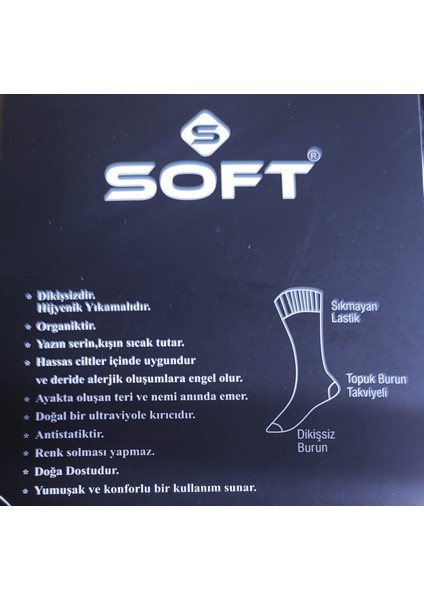 Kepi 4 Mevsim Bambu Soket Çorap 3'lü modelleri