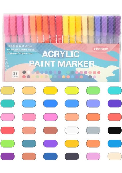 12/24/36 Renk Gouache Akrilik Marker Yumuşak Kafa Kalem Su Geçirmez Dıy Yaratıcı Grafiti Okul Kırtasiye Malzemeleri Öğrenciler Için Renk: 36 Renk (Yurt Dışından)