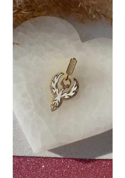 Beyaz Mineli Anka Kuşu Kolye Ucu Kanatlı Kolye Ucu Trend ve Zarif Kolye Ucu Sevgiliye Hediye 925 modelleri