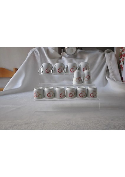 Pleksi Şeffaf Merdiven Sergileme Standı 3 Basamaklı(Kademeli) 30 cm Genişlik fiyatları