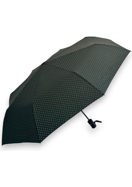 Koyu Yeşil Puantiyeli Tam Otomatik 8 Telli Kısa Şemsiye fiyatları