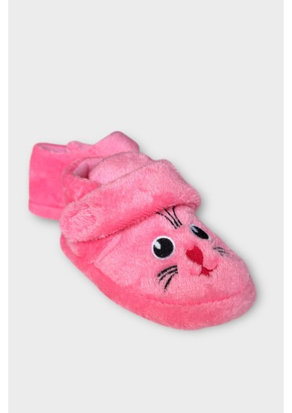 Kız Çocuk Cırtlı Kaydırmaz Taban Anaokulu Kreş Ev Ayakkabısı Panduf Pembe modelleri