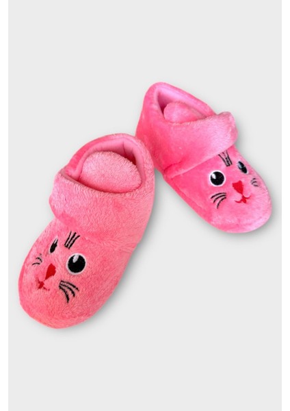 Kız Çocuk Cırtlı Kaydırmaz Taban Anaokulu Kreş Ev Ayakkabısı Panduf Pembe fırsatları