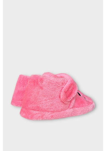 Kız Çocuk Cırtlı Kaydırmaz Taban Anaokulu Kreş Ev Ayakkabısı Panduf Pembe indirimleri