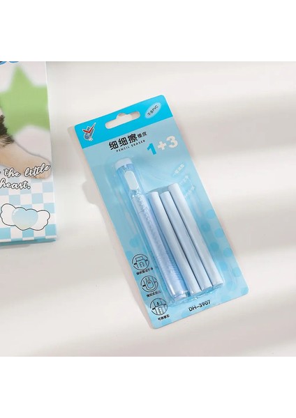4pcs/set Push-Pull Ruj Silini 3 Adet ile Set Çekirdek Kauçuk Silgi Değiştiricisi Yaratıcı Yenilik Pencil Silgi Kırışım: 1set Green (Yurt Dışından)