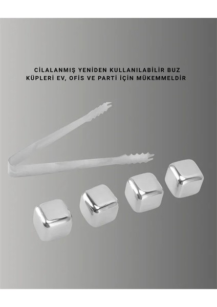 Paslanmaz Çelikten Üretilmiş Metal Buz Küpü Seti ve Buz Klipsi fiyatları