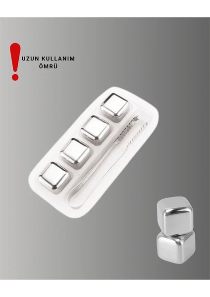 Paslanmaz Çelikten Üretilmiş Metal Buz Küpü Seti ve Buz Klipsi modelleri