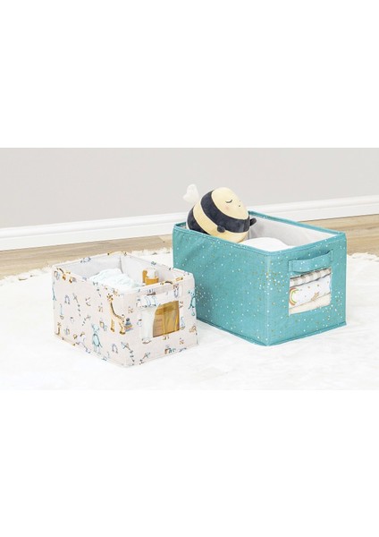 Baby 2'li Pencereli Düzenleyici Çok Amaçlı Organizer Kutu (Yeşil) ( Lisinya )