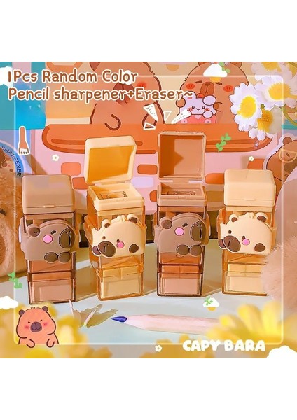 Kawaii Taşınabilir Capya Kalem Keskinleştirme Yaratıcı Karikatür Kalemle Kalkış Ofis Okulu Malzemeleri Öğrenci Kırtasiye Hediyeleri Renk: 1set (Yurt Dışından)