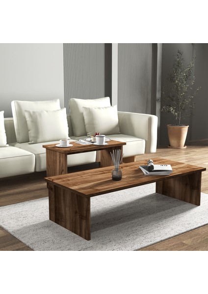 Vera 2'li Orta Sehpa , Servis Sehpası Sandık (Ceviz)