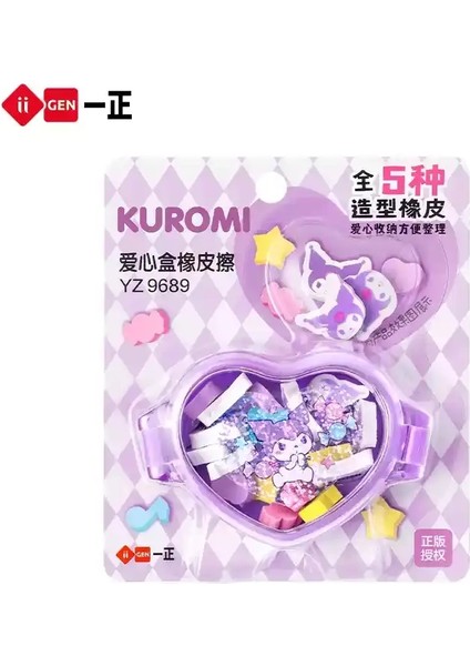 Yaratıcı Öğrenci Kırtasiye Karikatür Sanrio Aşk Kutusu Silgi Otantik Karikatür Kuromi Kompakt Silgi Çocuk Ödülleri ve Hediyeleri Renk: Kuromi (Yurt Dışından)