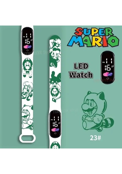 Mario Bros Çocuk Saatleri Aksiyon Figürleri Luigi Prenses Şeftali Yoshi Bowser Kids Sport Wristand Su Geçirmez Dijital Izleme Oyuncak Renk: 1 Pcs Watch (Yurt Dışından)