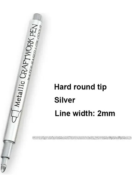 1/2pc Fırça Metalik Işaretçi Kalemler Altın Gümüş Kalıcı Sanat Işaretleri El Sanatları Için Manga Scrapbooking Kırtasiye Okulu Sanat Malzemeleri Renk: 1pcs Sert Uç Gümüş (Yurt Dışından)