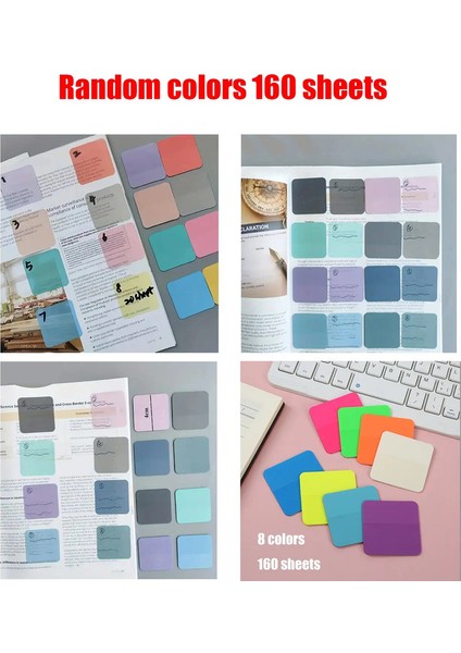160SHEETS, 8 Kat, Şeffaf Yapışkan, Notlar Sıyrık Çıkartmalar, Not Pedleri Kağıdı, Açık Not Defteri Okul Kırtasiye Ofisi Malzemeleri (Yurt Dışından)