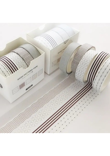 5pcs Crafts Için Washi Bant Deco Bant Günlüğü Maskeleme Kolaj Pet Dekoratif Yapıştırıcı Bant HZJD07 Renk: 2-5 Pcs (Yurt Dışından)