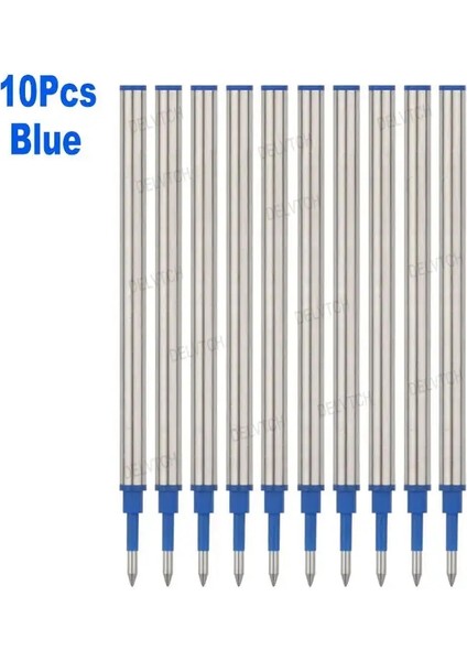 Delvtch Metal Jel Kalem Mat Saplama Iş Imza Kalemi 0.5mm Siyah Mavi Mürekkep Kartuş Ofis Okulu Yazma Kırtasiye Hediyeleri Renk: 10 Pcs Mavi Mürekkep (Yurt Dışından)