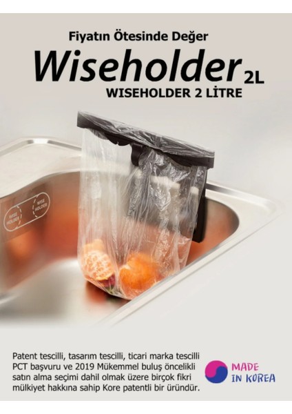 Çevre Dostu ve Mıknatıslı Kokuyu Hapseden Pratik Çöp Tutucu Aleti Siyah Renk - 3 lt fiyatları