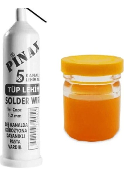 Pinax Tüp Lehim Teli 25 gr 1.2mm + Lehim Pastası - 40GR - Lisinya