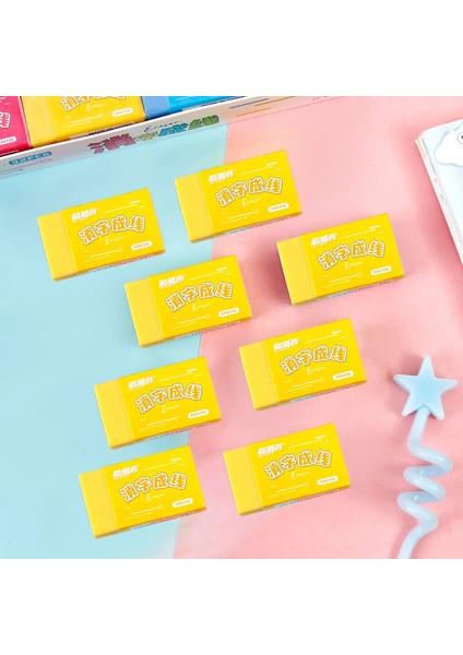 4/8pcs Renkli Silgiler, Okul Ofisi, Öğrenci Sınavları, Resim, Sanat, Kalemler, Kırtasiye, Silgiler, Doğum Günü ve Festival Hediyeleri Renk: Sarı 8 Adet (Yurt Dışından)