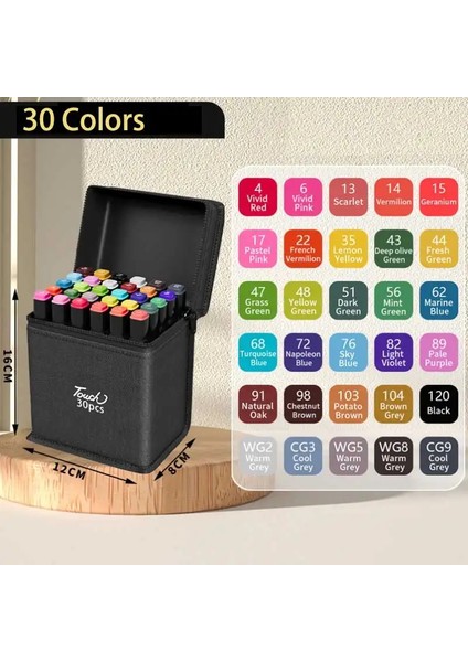 24-168 Renkler Kalem Işaretleri Fırça Çizim Diy Renkini Boyamak Için Dıy Renk Sanat Kırtasiye Sanat Malzemeleri Noel Hediyeleri Renk: 30 Renk (Yurt Dışından)