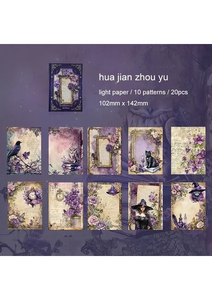 Jianwu Magic World Series Vintage Flower Karakter Peyzaj Kolaj Dekor Malzeme Kağıt Yaratıcı Diy Önem Dergi Kırtasiye Renk: Scz-Mfsj-03 (Yurt Dışından)