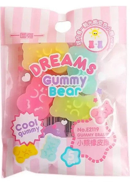 5 Adet Sevimli Ayı Kalem Lastik Silgileri Çocuklar Için Jöle Renk Silgileri Yazma Aracı Korean Kırtasiye Okul Ofisi Malzemeleri (Yurt Dışından)