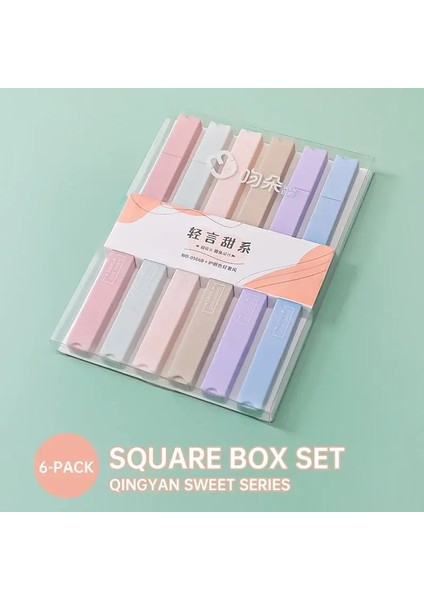 6pcs/set Pastel Renk Işaretleyici Vurgulayıcı Kalem Sevimli Kırtasiye Sevimli Okul Malzemeleri Kawaii Kırtasiye Geri Okul Malzemeleri Hediye Color: Yuvarlak Şekil Seti B (Yurt Dışından)