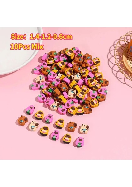 10PCS/ÇOK Sevimli Capya Mini Karikatür Silgisi Kawaii Hayvan Kalem Silgileri Ilkokul Ofis Kırtasiye Çocuklar Lastik Ödül Hediye Color: 10PCSRANDOM/BEDEN: Xs (Yurt Dışından)