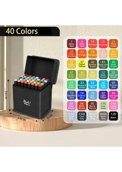 24-168 Renkler Işaretçiler Fırça Çizim Çizim Dıy Renk Boyama Fosforlu Okul Sanat Malzemeleri Sanatçı Kırtasiye Noel Hediyeleri Renk: 40 Renk (Yurt Dışından)