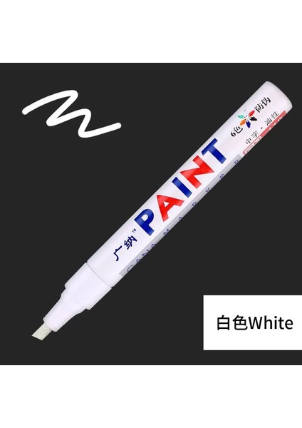 Gn 12 Renkler Su Geçirmez Araba Lastik Tread CD Metal Kalıcı Boya Işaretçisi Graffti Yağlı Marker Macador Caneta Kırtasiye Renk: Beyaz (Yurt Dışından)