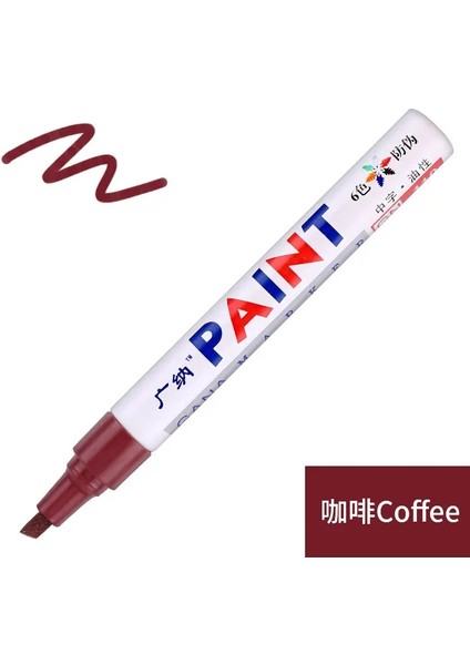 Gn 12 Renkler Su Geçirmez Araba Lastik Tread CD Metal Kalıcı Boya Işaretçisi Graffti Yağlı Marker Macador Caneta Kırtasiye Renk: Kahve (Yurt Dışından)