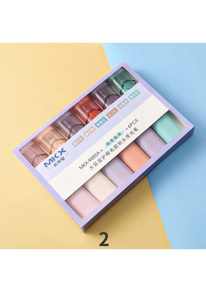 Bay Paper Ins Style Light Highlighter Pen Öğrenci Çizim Marker Renk Pen Okulu Malzemeleri Kırtasiye 6pcs/boxcolor: S20359-1 (Yurt Dışından)