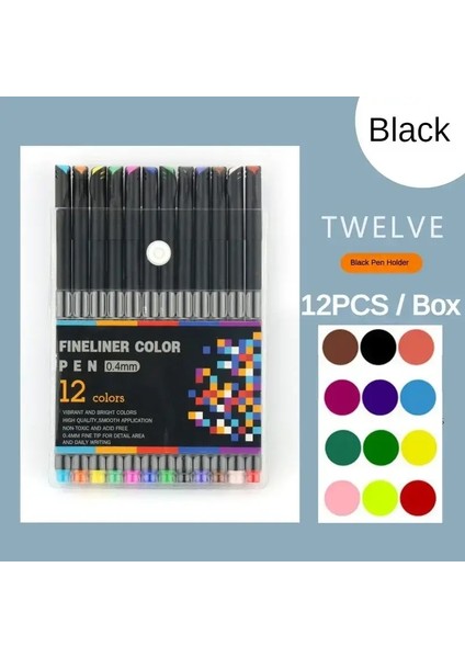 100/12 Renkler Journal Pens Renkli Ince Nokta Kalem Fineliner Kalem Not Alma Takvim Gündemi Sanat Malzemeleri Istasyona Çarşamba: 12 Renk Işaretleri (Yurt Dışından)