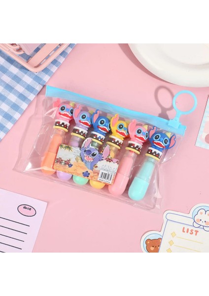 6pcs Disney Dikiş Torbalanmış Mini Vurgulayıcı Lilo Dikiş Karikatür 6 Katlı Dıy El Kitabı Kalem Sevimli Öğrenci Işaretleyici Kırtasiye Hediye Color: 6pcs-1bag-A (Yurt Dışından)