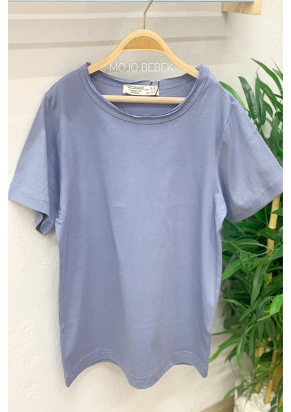 Unisex Çocuk Basic Kısa Kol T-shirt 5203 İndigo indirimleri