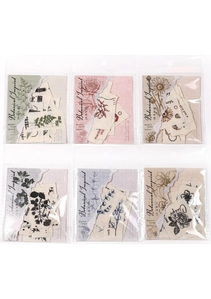 Jianwu Botanik Baskı Serisi Vintage Bitki Çiçek Peyzaj Bezi Kolaj Scrapbook Malzeme Yaratıcı Dıy Dergi Kırtasiye Renk: 6 Seti (Yurt Dışından)