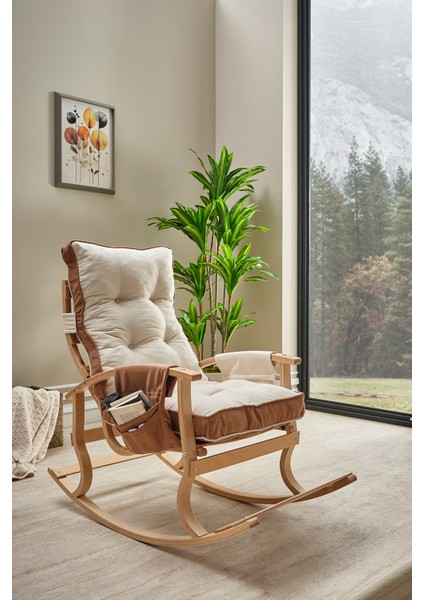 Relax Lüx Ahşap Çift Minderli Çift Cepli Sallanan Sandalye Çift Taraflı Sallanan Koltuk Tv Koltuğu fiyatları