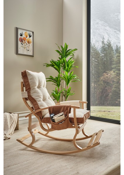 Relax Lüx Ahşap Çift Minderli Çift Cepli Sallanan Sandalye Çift Taraflı Sallanan Koltuk Tv Koltuğu indirimleri