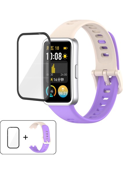 Huawei Band 10/10 Nfc Için Filmli Silikon Saat Kayışı (Yurt Dışından)