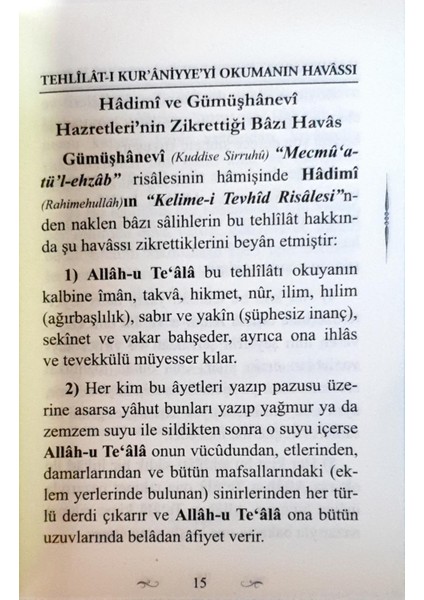 Kuranı Kerimde Geçen Otuz Yedi Tehlilat