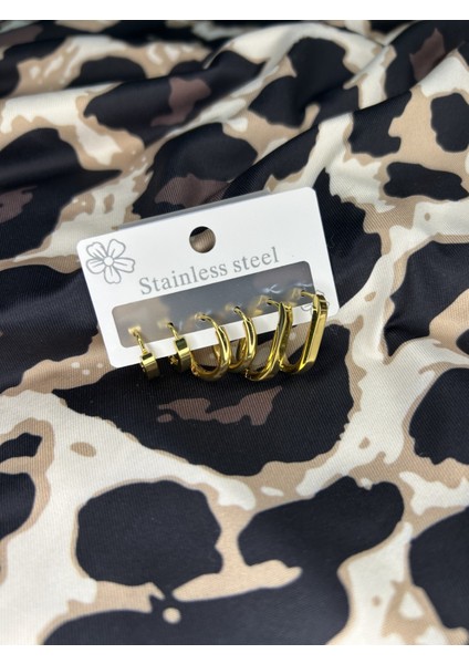 Çelik 6lı Küpe Seti