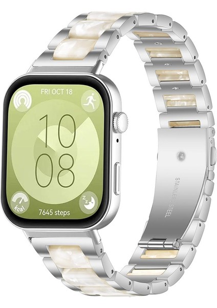 Huawei Watch Fit4 / Fit4 Pro / Fit3 Için Metal Reçine Kayış (Yurt Dışından)