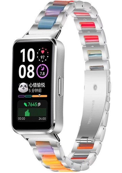 Huawei Band 10 / 9 / 8 Için Metal Reçine Kayış (Yurt Dışından)