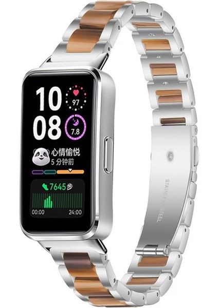Huawei Band 10 / 9 / 8 Için Metal Reçine Kayış (Yurt Dışından)